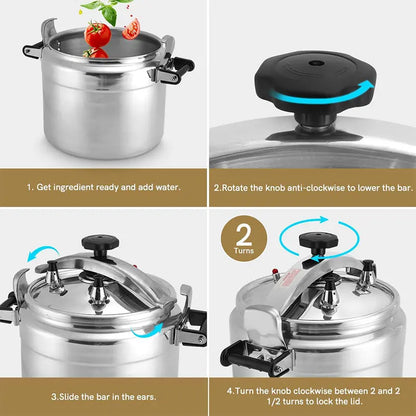 Aluminum Pressure Cooker Only for Gas with Easy Lock Lid