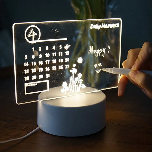 Creative LED Note Board Night Light USB Rewritable Message Board Night Lamp