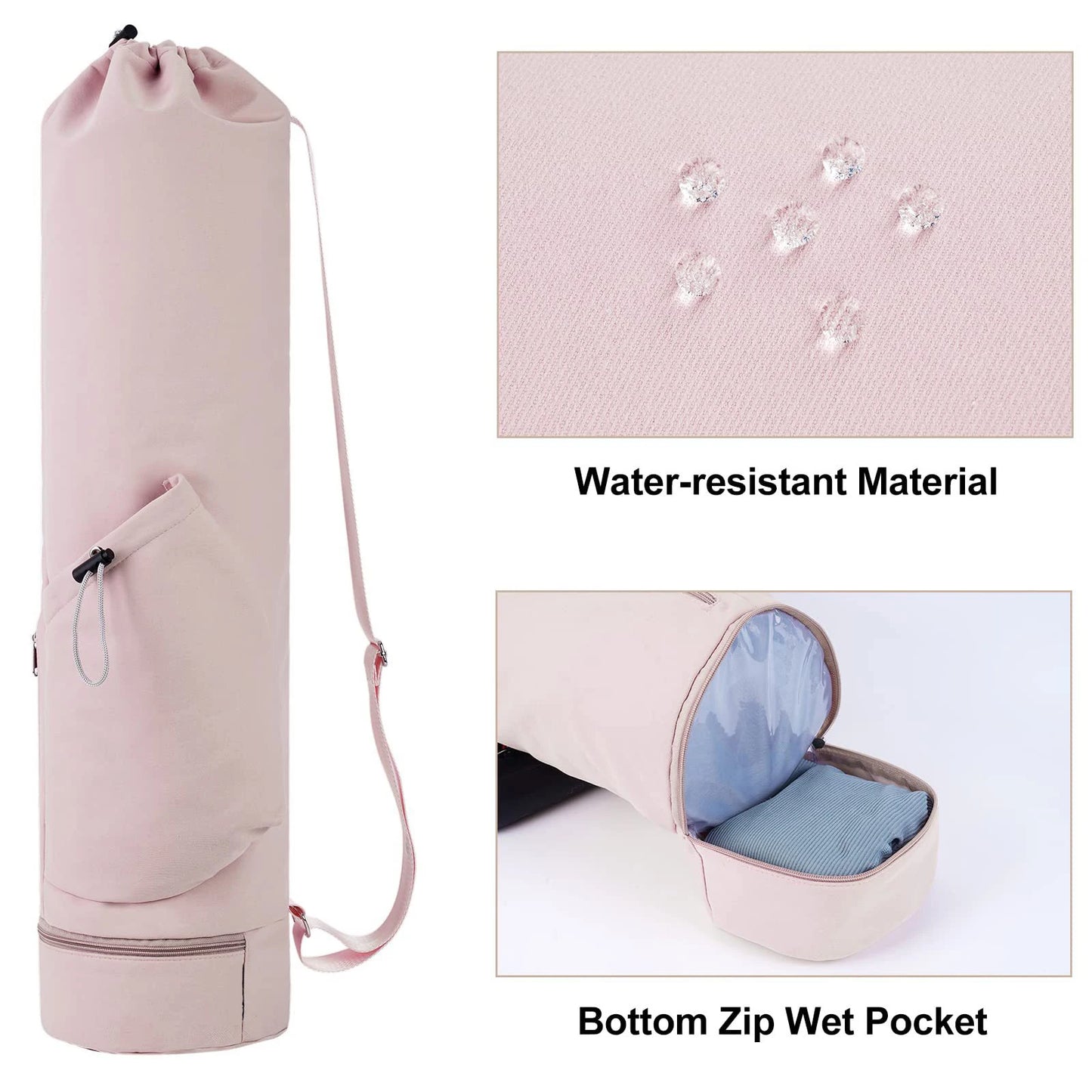 Sports Yoga Mat with Shoulder Strap and Multifunctional Storage Bag