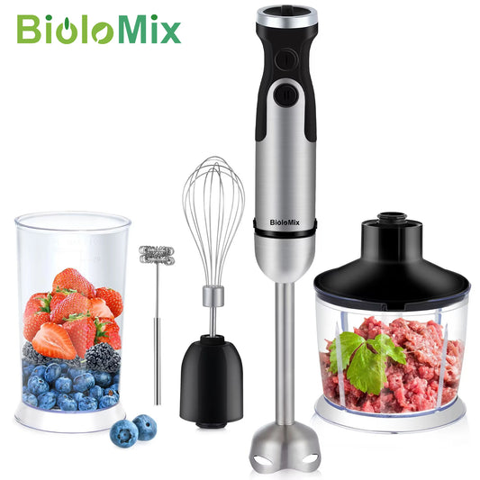 BioloMix 1200W 5‑in‑1 Immersion Hand Stick Blender – Vegetable & Meat Grinder