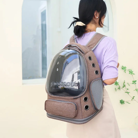 Transparent Folding Pet Carrier Backpack Travel Tote Cat Carrier Bag