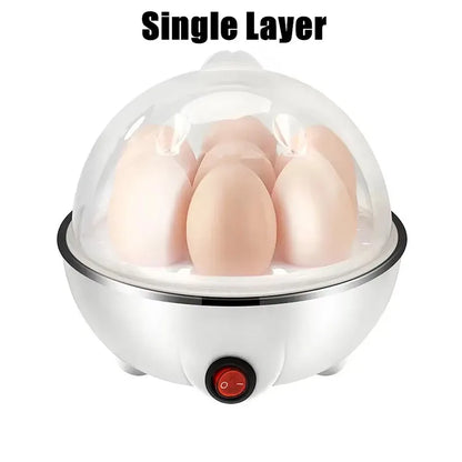 Single & Double Layer Multifunctional Egg Cooker – Electric Boiled Egg Steamer for Breakfast