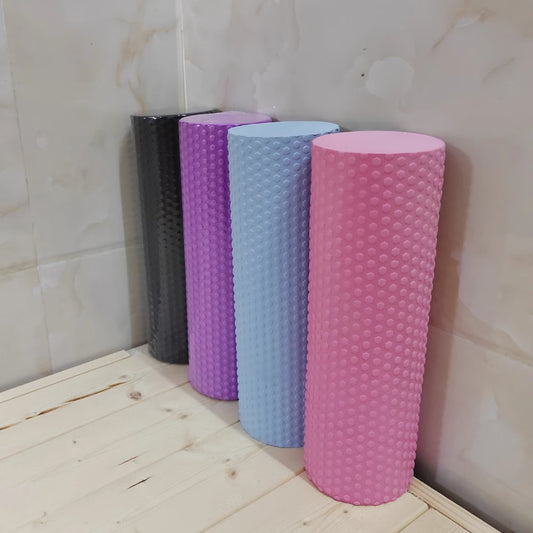 Yoga Roller Round EVA Foam Cylinder – Hexagonal Textured Roller for Pilates & Home Workouts