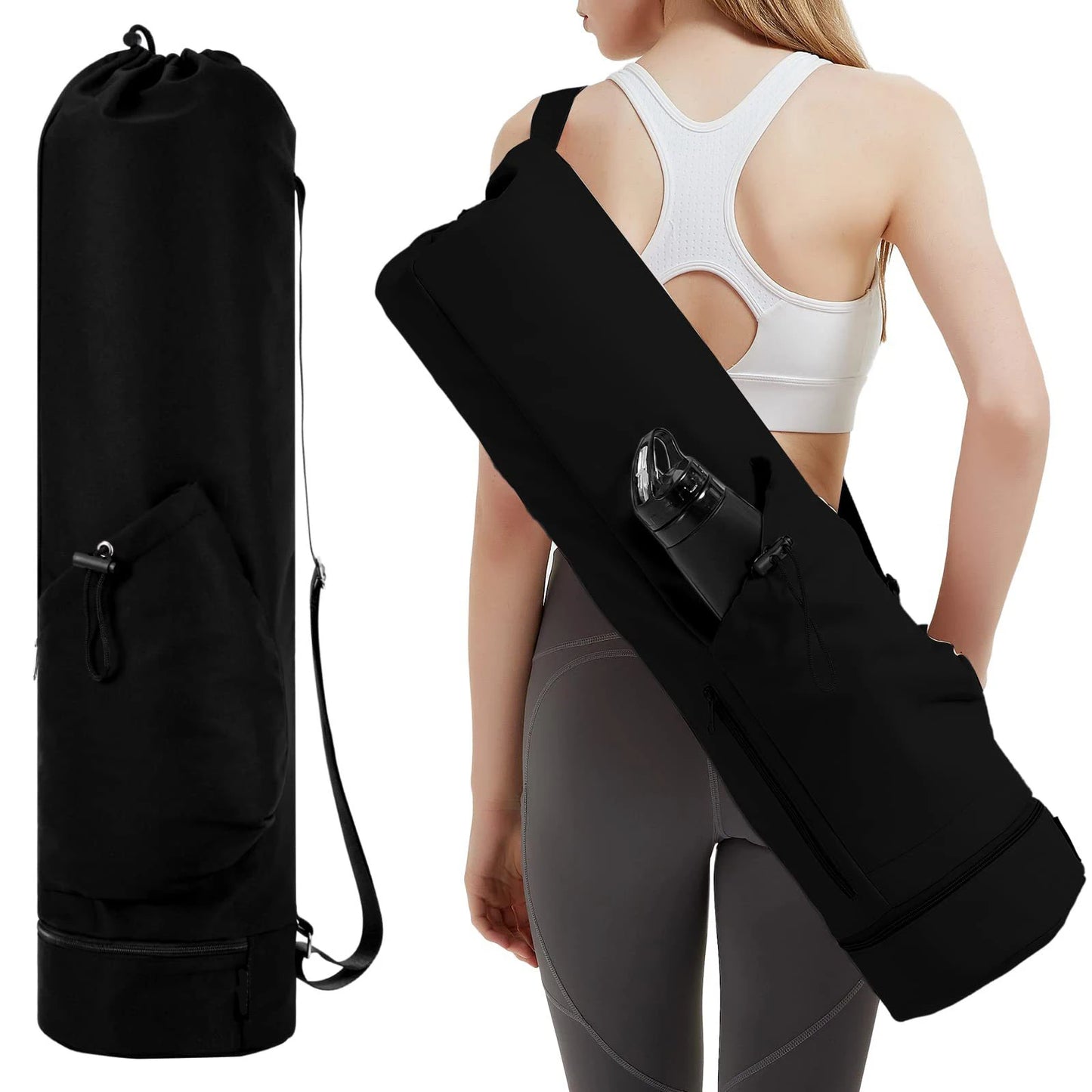 Sports Yoga Mat with Shoulder Strap and Multifunctional Storage Bag