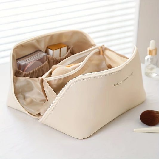 Luxury Makeup Organizer Toiletry Kit – Travel Cosmetic Storage Bag with Zipper for Women