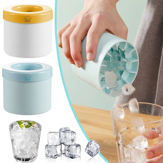 Silicone Ice Cube Mold – Round Ice Bucket & Ice Maker