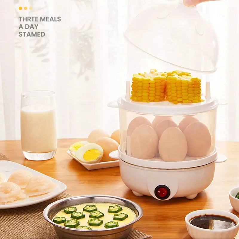 Single & Double Layer Multifunctional Egg Cooker – Electric Boiled Egg Steamer for Breakfast