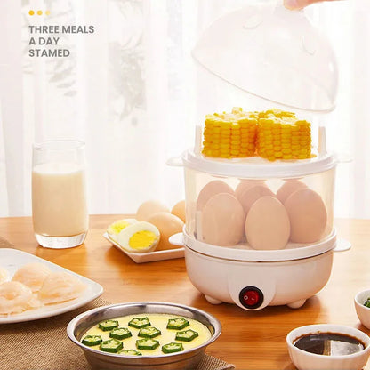 Single & Double Layer Multifunctional Egg Cooker – Electric Boiled Egg Steamer for Breakfast