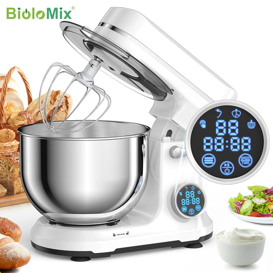BioloMix 1200W Kitchen Stand Mixer with 11-Speed DC Motor & OLED Display