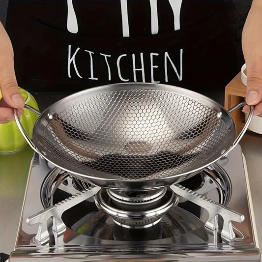 29cm Stainless Steel Honeycomb Skillet Non-stick with Handle Scratch Resistant