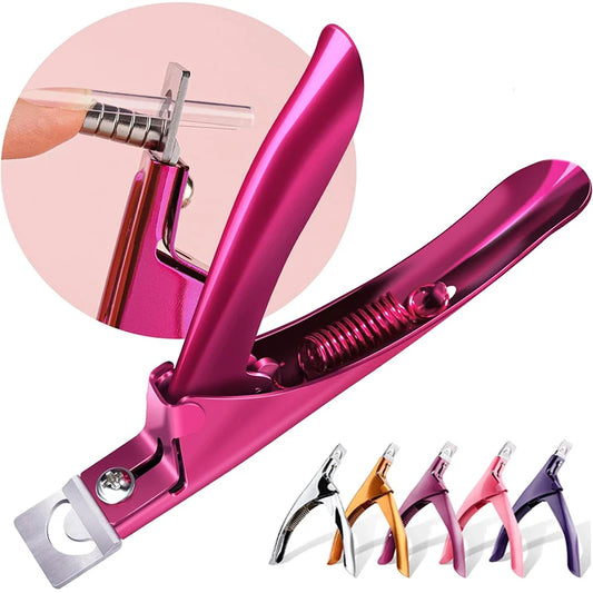 Professional U-Type Fake Nail Cutter – Stainless Steel Acrylic Nail Edge Trimmer & Manicure Tool