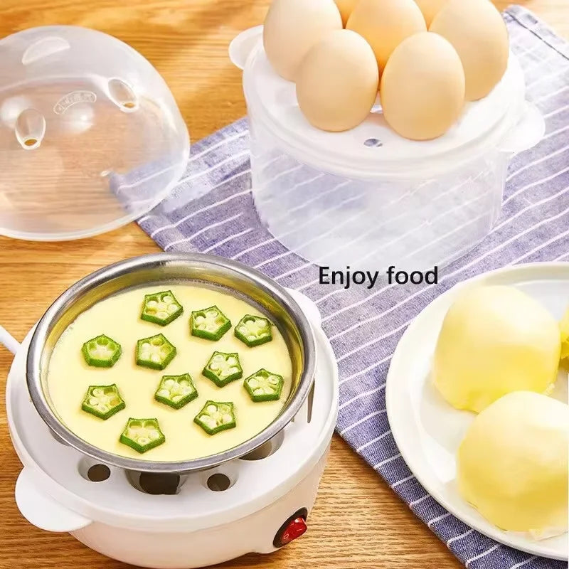 Single & Double Layer Multifunctional Egg Cooker – Electric Boiled Egg Steamer for Breakfast