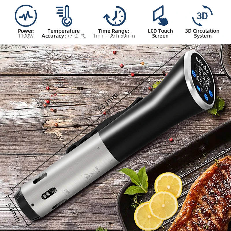1100W IPX7 Waterproof Vacuum Cooker with Digital Display