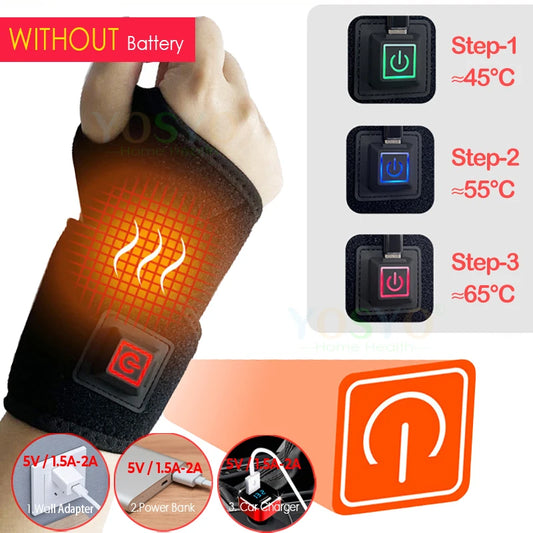 Electrically Heated Adjustable Wrist Support – Breathable Strap for Joint Pain Relief & Sports Protection