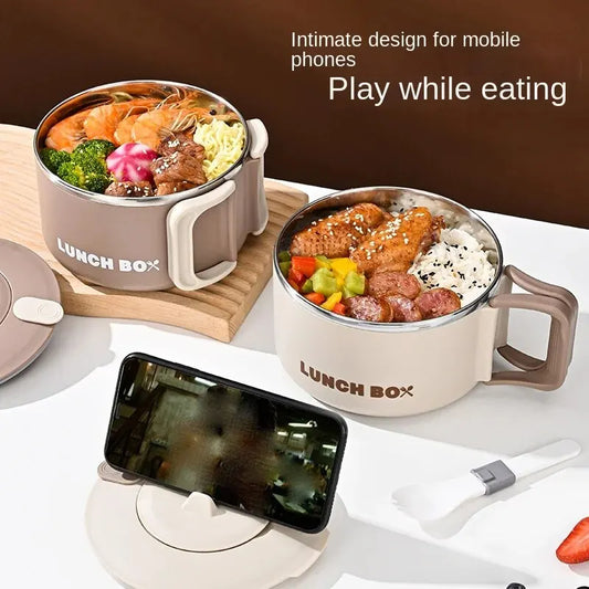 304 Stainless Steel Instant Noodles Ramen Bowl with Lid