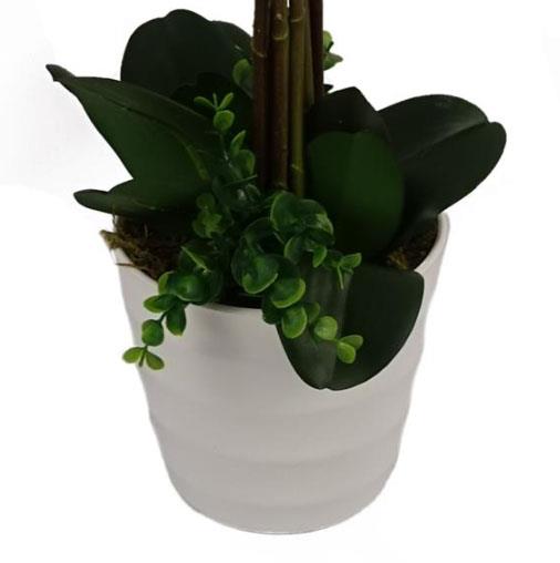 85cm Artificial White Orchid Plant – Deluxe Bush with Pot