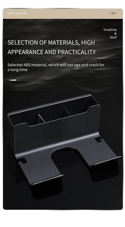 Fitzsi Essentials Bathroom Gadget Organizer Black Shelf with compartments for efficient storage and easy access