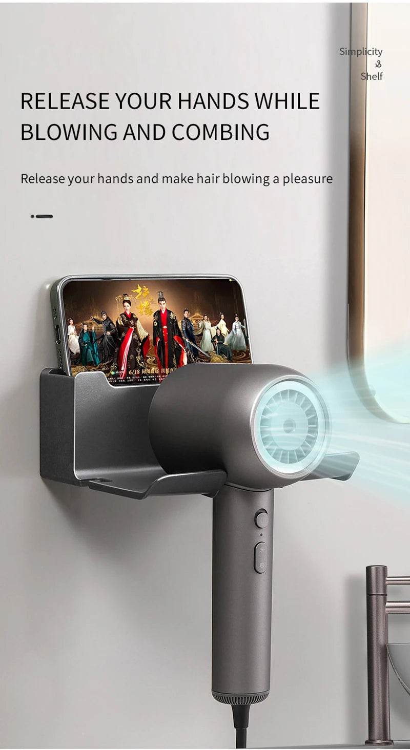 Fitzsi Essentials bathroom gadget organizer for hair dryer and phone with hands-free design
