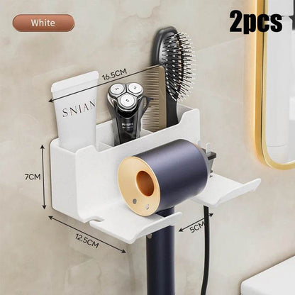 Fitzsi Essentials Bathroom Gadget Organizer Wall Mount for Hair Tools and Cosmetics Storage