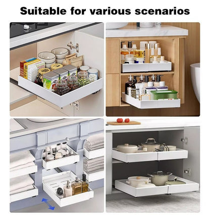 Pull-Out Kitchen Cabinet Organiser – Metal Sliding Storage Drawer