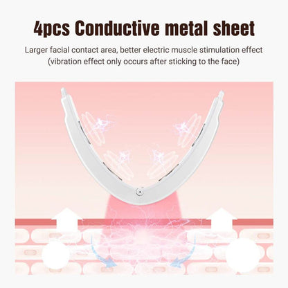 Electric Face Slimming Device with 4 conductive metal sheets for enhanced facial stimulation.