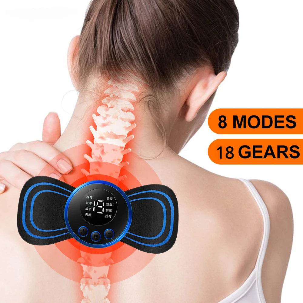 Fitzsi Essentials EMS neck massager patch for pain relief with 8 modes and 18 gears for targeted therapy
