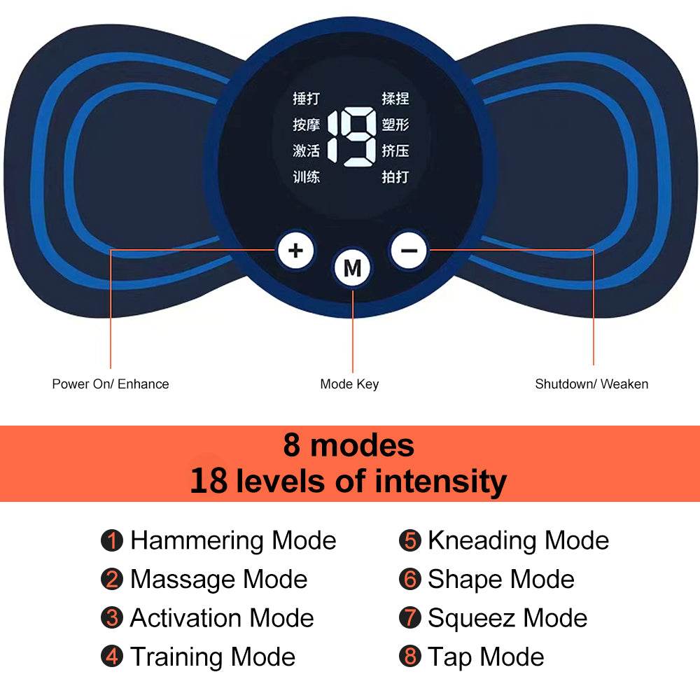 Fitzsi Essentials EMS neck massager patch for pain relief with 8 modes and 18 intensity levels