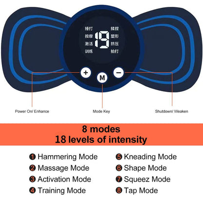 Fitzsi Essentials EMS neck massager patch for pain relief with 8 modes and 18 intensity levels
