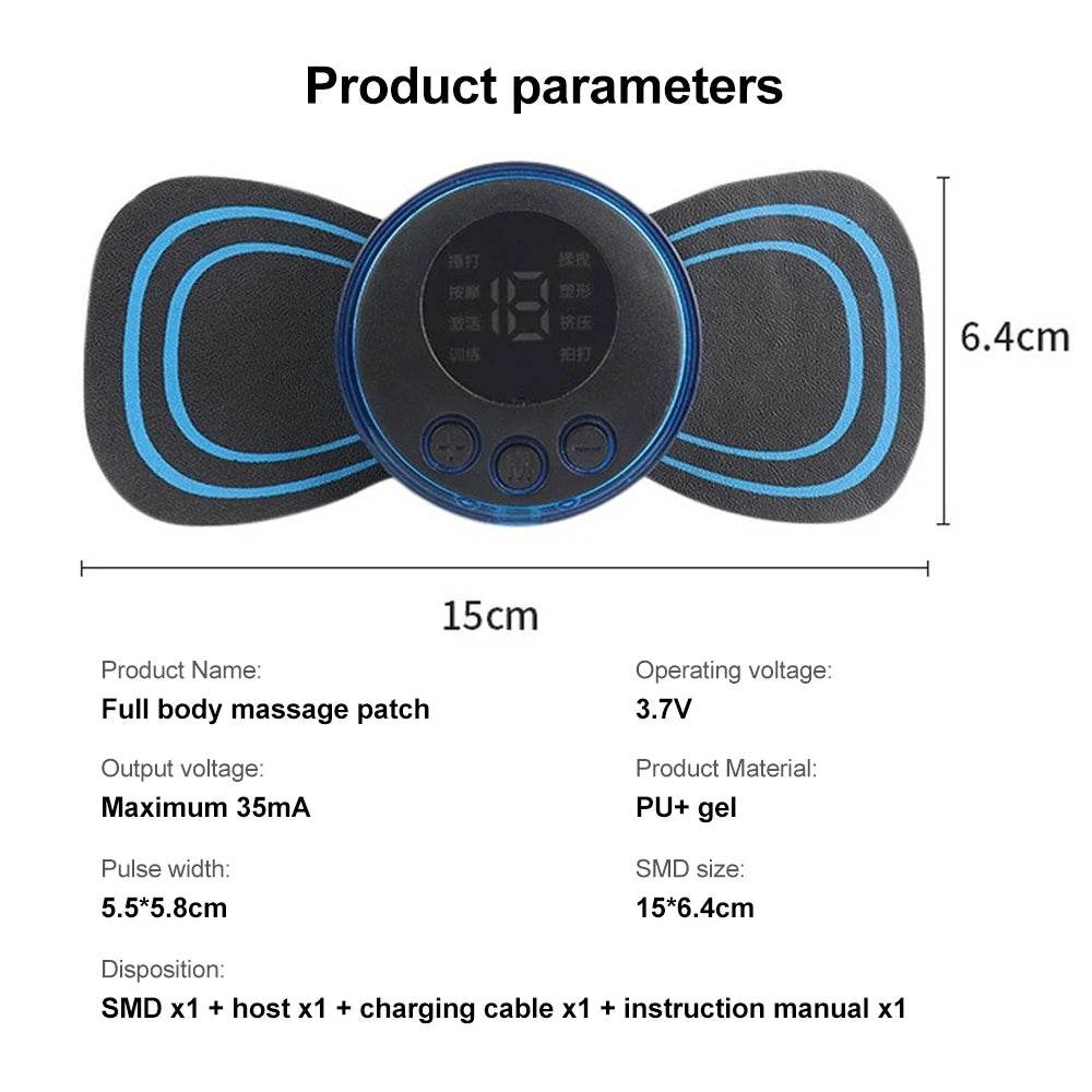 Fitzsi Essentials EMS neck massager patch for pain relief with adjustable settings and compact design