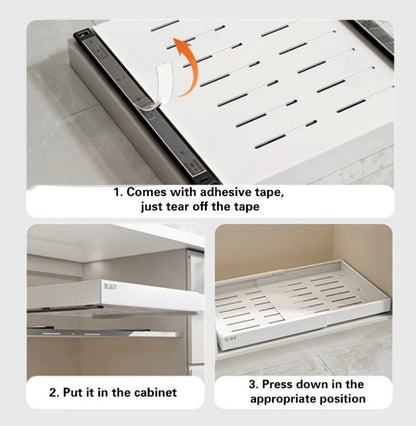Pull-Out Kitchen Cabinet Organiser – Metal Sliding Storage Drawer