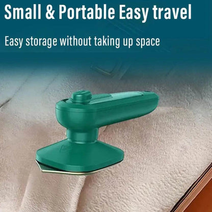 Fitzsi Essentials handheld garment steamer in green, compact and portable for easy travel and storage