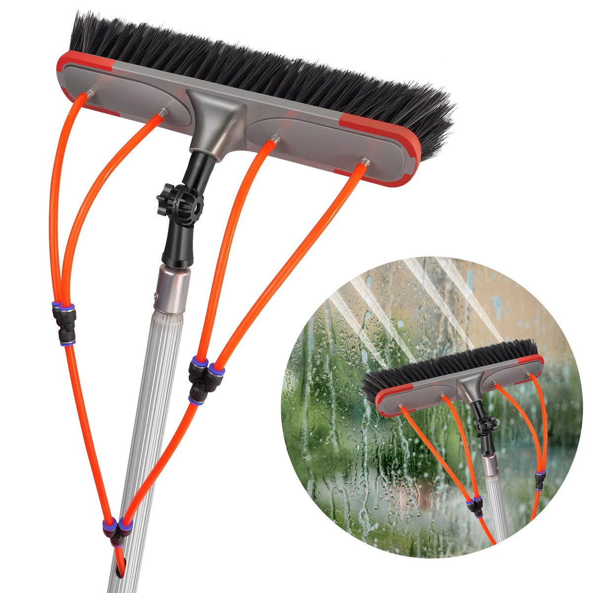 7m Telescopic Water-Fed Cleaning Brush for Windows & Solar Panels