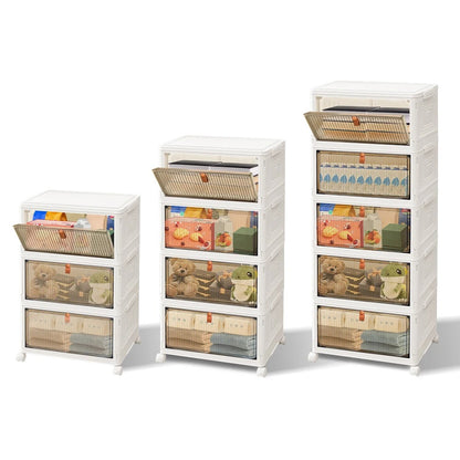 Foldable Storage Cabinet with Wheels – Stackable Organiser
