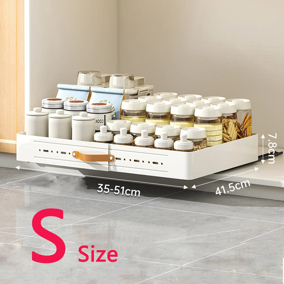 Expandable Pull-Out Kitchen Cabinet Organiser – Adjustable Storage Drawer