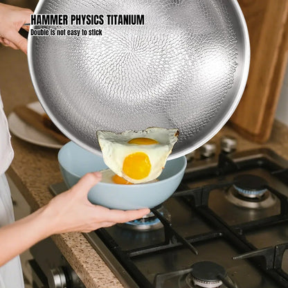 Stainless Steel Hammered Frying Pan with Glass Lid – 26cm, 28cm & 30cm