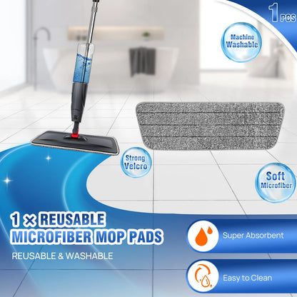 700ml Spray Mop with 3 Reusable Microfibre Pads