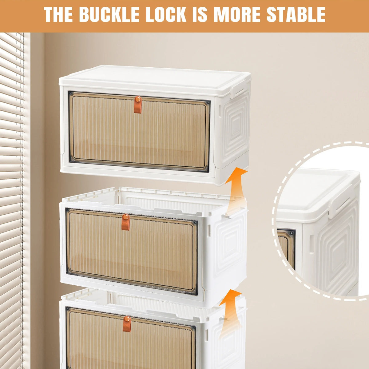 Foldable Storage Cabinet with Wheels – Stackable Organiser