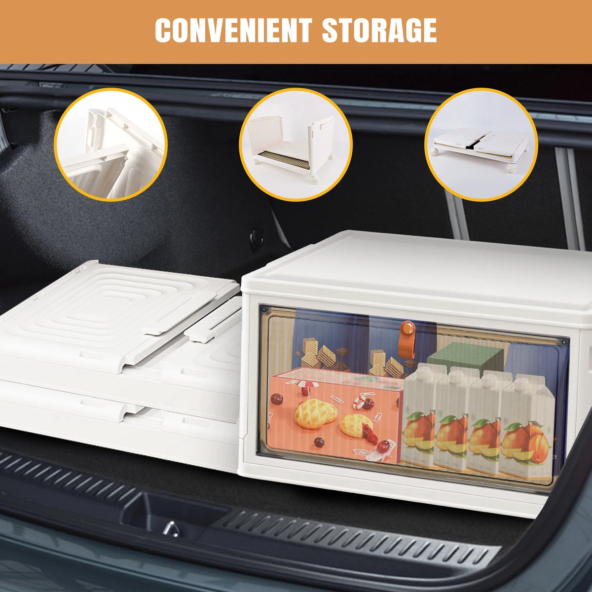 Foldable Storage Cabinet with Wheels – Stackable Organiser