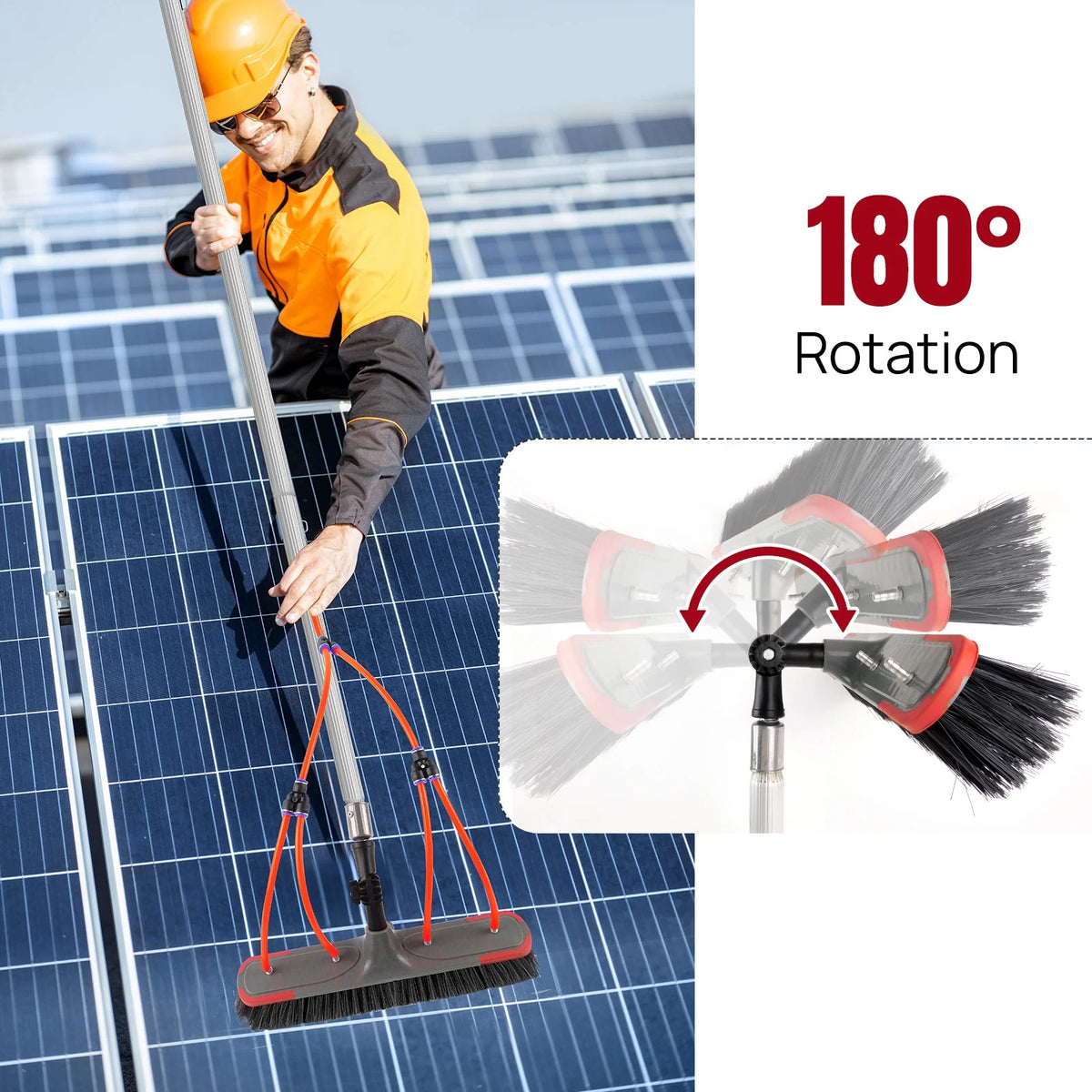 7m Telescopic Water-Fed Cleaning Brush for Windows & Solar Panels