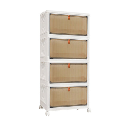Foldable Storage Cabinet with Wheels – Stackable Organiser