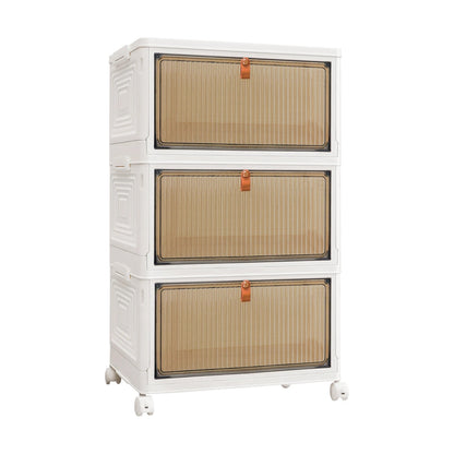 Foldable Storage Cabinet with Wheels – Stackable Organiser