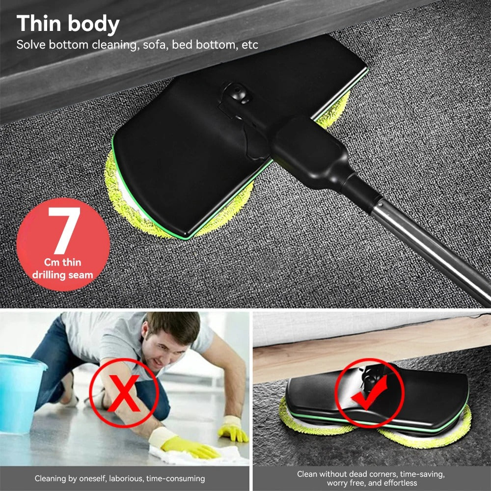 Cordless Electric Dual Spin Mop – Rechargeable Floor Cleaner