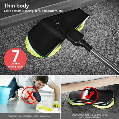 Cordless Electric Dual Spin Mop – Rechargeable Floor Cleaner