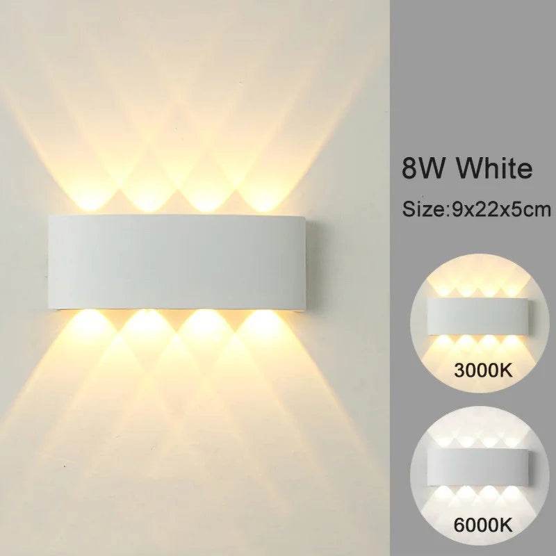 Modern LED wall sconces in white, 8W size 9x22x5cm for stylish ambient lighting