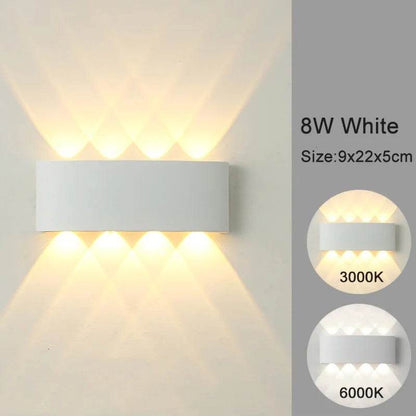 Modern LED wall sconces in white, 8W size 9x22x5cm for stylish ambient lighting