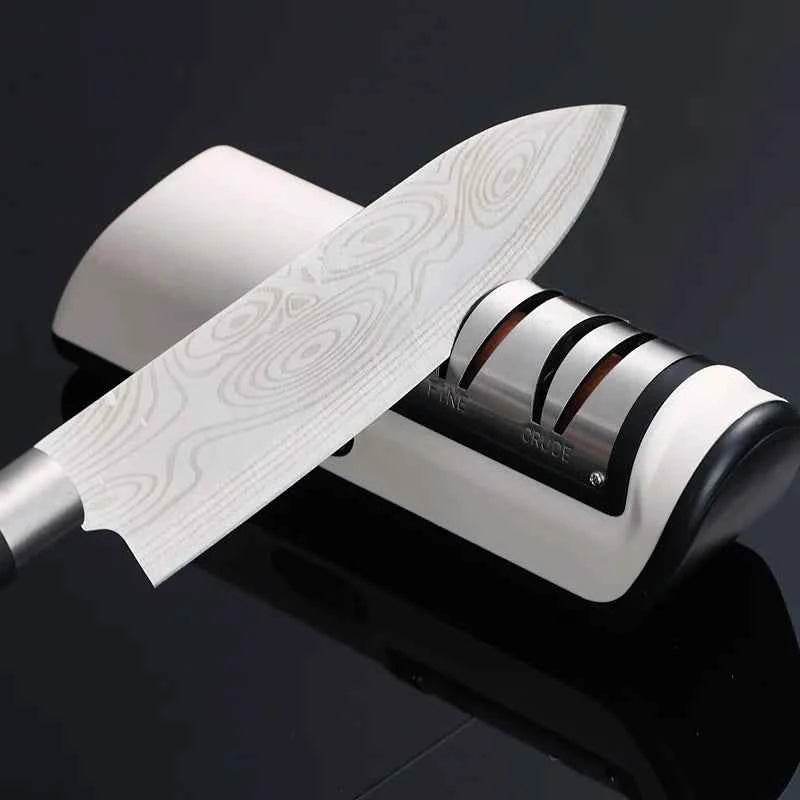 Fitzsi Essentials multifunctional sharpener gadget with a stainless steel knife for easy blade sharpening