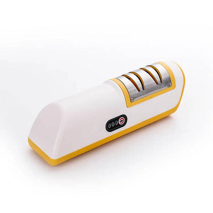 Fitzsi Essentials multifunctional sharpener gadget in white and gold with multiple sharpening slots