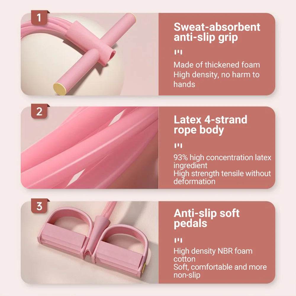 Fitzsi Essentials Resistance Bands Workout with anti-slip grip, latex body, and soft pedals for effective training