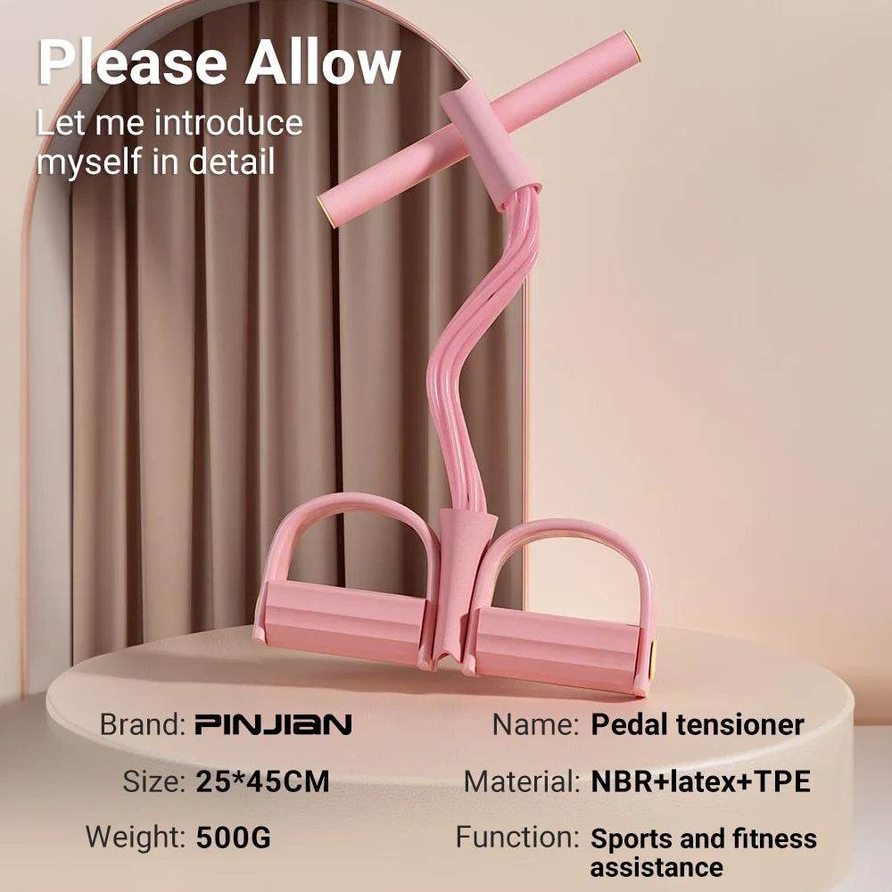 Fitzsi Essentials pedal tensioner for resistance bands workout with pink handles and ergonomic design