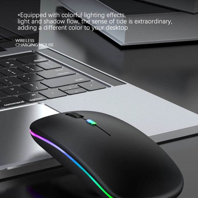 Fitzsi Essentials rechargeable Bluetooth wireless mouse with colorful lighting and ergonomic design